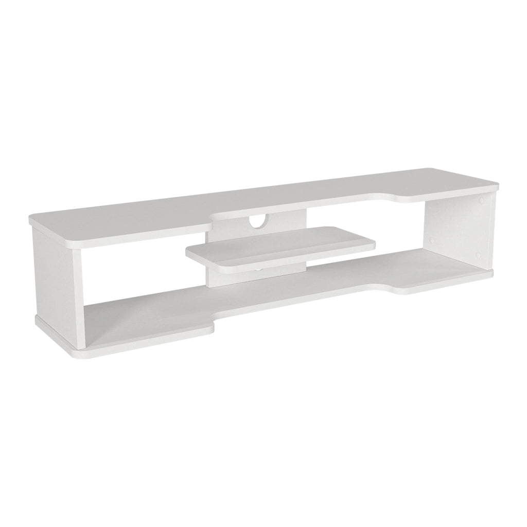 Mobile Porta TV Yrela da Parete con Ripiano 120 x 30 x 26 cm - Bianco [en.casa]