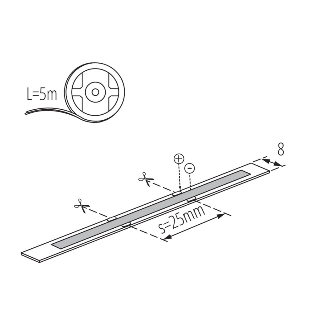 Striscia LED dimmerabile Kanlux LCOB 5m 8W/m 6500K