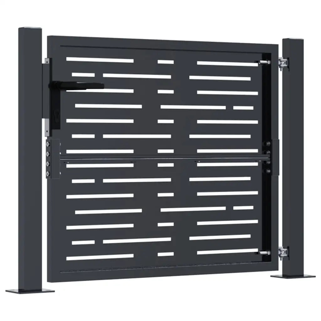 Cancello Giardino Antracite 105x105 cm Acciaio Design Quadrato