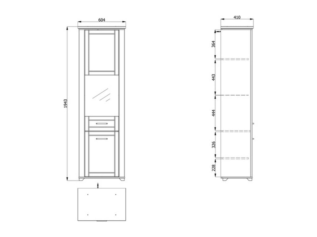 Mobile Espositore Piscinas, Vetrina 4 Ripiani, 60.5x41x194.5h cm Bianco