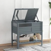 Casa Recinto per Tartarughe su Piedi con Mensole in Legno di Abete, 103H x 84L x 51l cm, Grigio