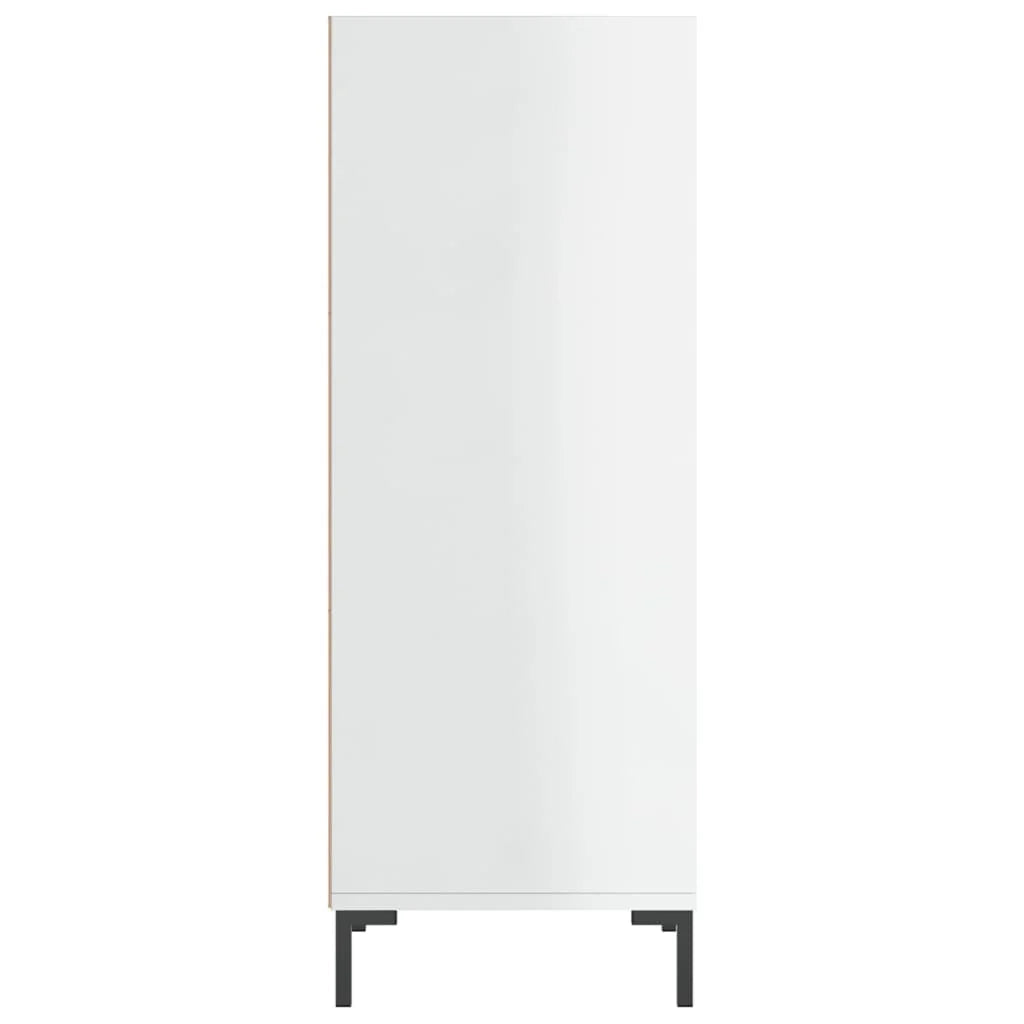 Buffet credenza cassettiera mobiletto mobile contenitore organizer per cucina soggiorno finitura lucida 34,5 x 32,5 x 90 cm legno ingegnerizzato bianco 02_0030581