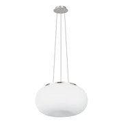 Lampadario Contemporaneo Optica Acciaio Nichel Opaco Vetro 2 Luci E27