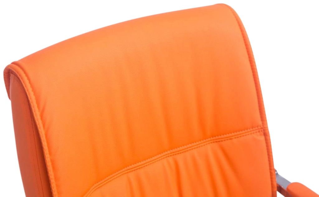 Set di 2 sedie a sbalzo XXL Anubis in similpelle arancione