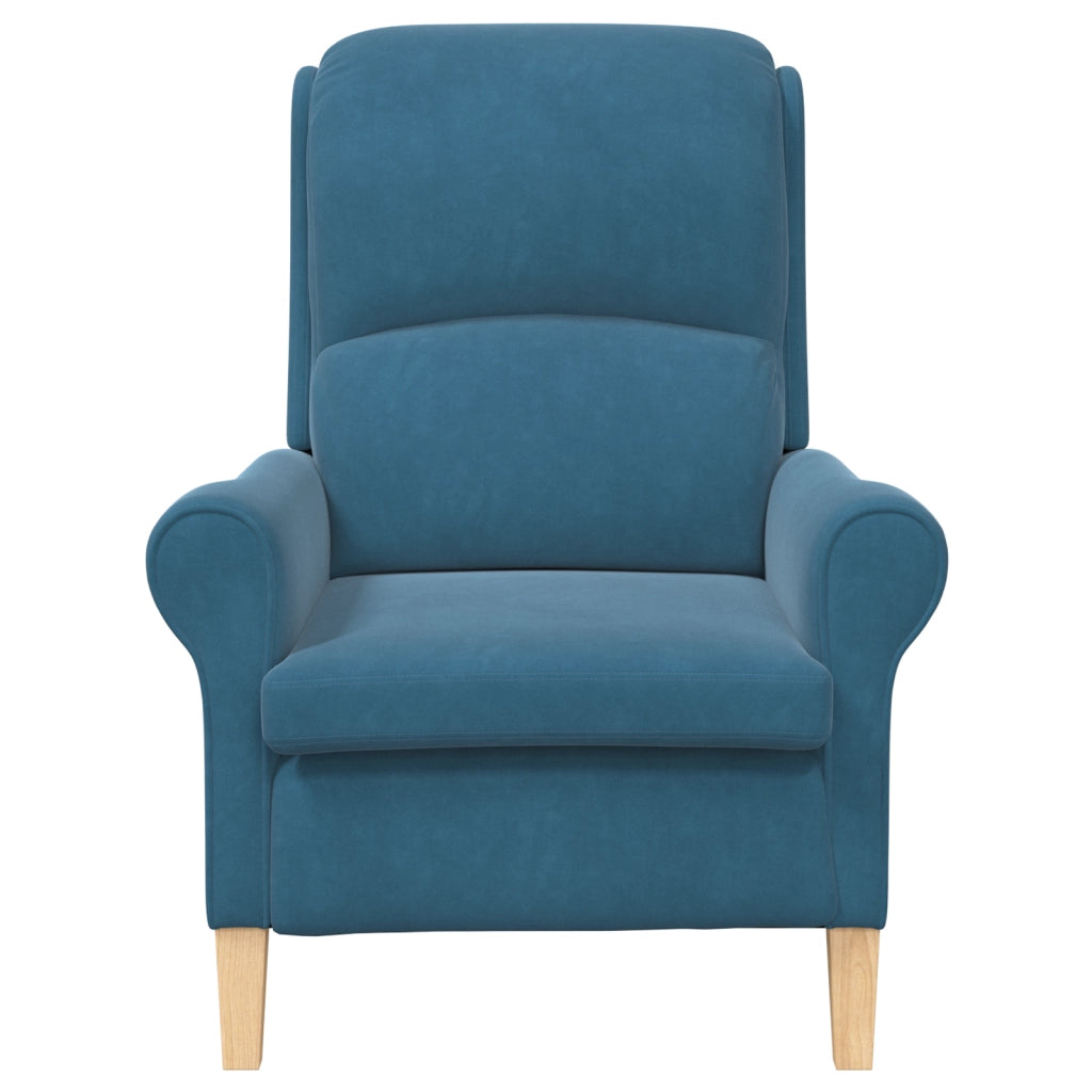 Poltrona Blu Blu Tessuto, Legno Standard Ergonomica
