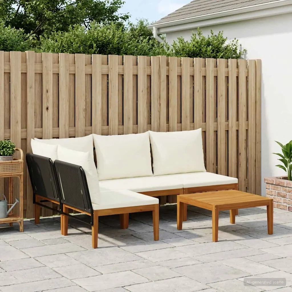 5 pcs Legno massiccio di acacia e corda Naturale 3407729
