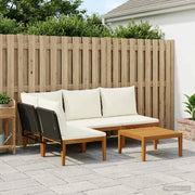 5 pcs Legno massiccio di acacia e corda Naturale 3407729