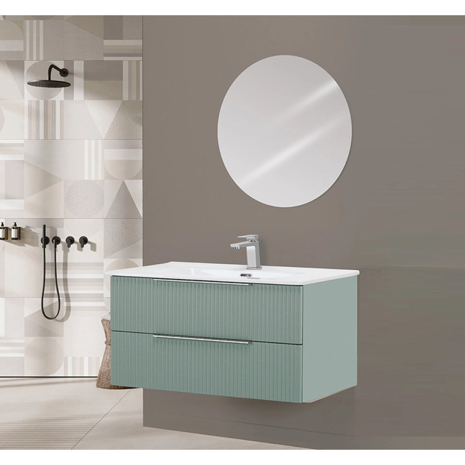 MOBILE BAGNO BURANO 100CM VERDE CANNETTATO