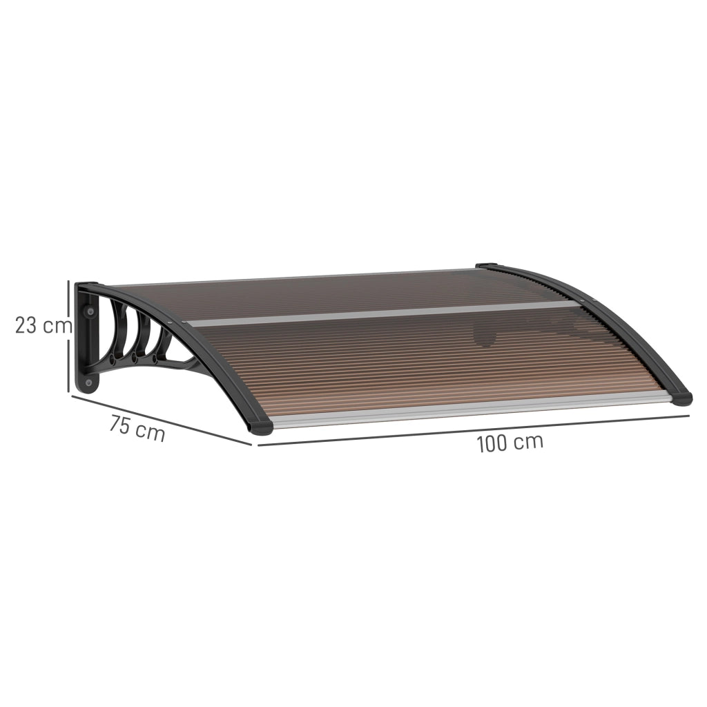 Tettuccio da esterno per porta d'ingresso ¨C zephmum ¨C 120x75 cm in policarbonato