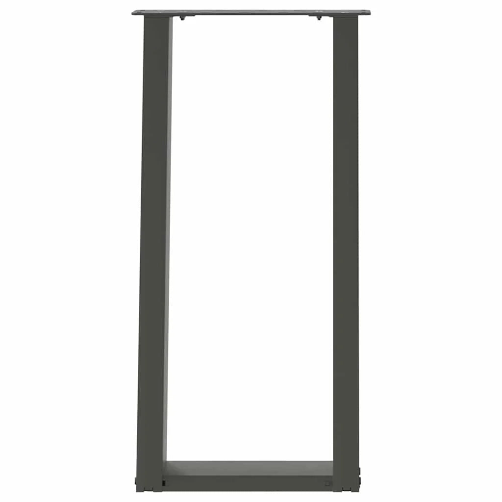 Set di 2 gambe per tavolo consolle a forma di U 38 x 72 cm con livellatore regolabile design moderno in acciaio antracite 02_0057064