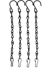 Set di 2 catenelle metalliche, catenelle metalliche con ganci, catenella per vaso, porta piante, per vasi di fiori, per uccellini, per gong, per lanterne, nero, 50 cm