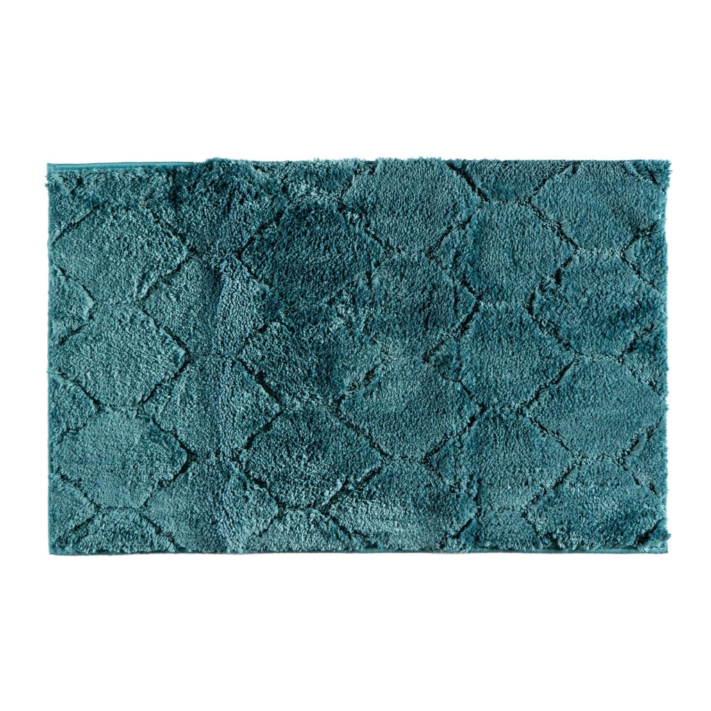 Tappeto Bagno Antiscivolo Effetto Rilievo Assorbente, Morbido, Lavabile in Lavatrice 50x80 / 60x120 cm 50x80 Cm - Petrolio