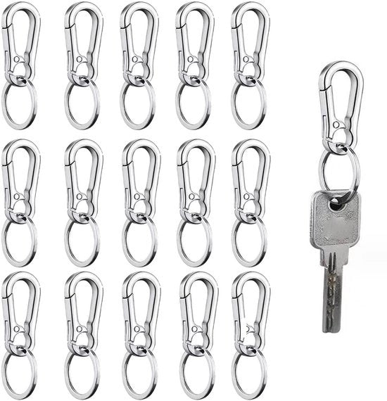 Sistema di Appesi Chiavi a Clessidra - 15 Pezzi - Leggero - Resistenze ai Contatti e Corrosione - Appeso Chiavi a Clessidra