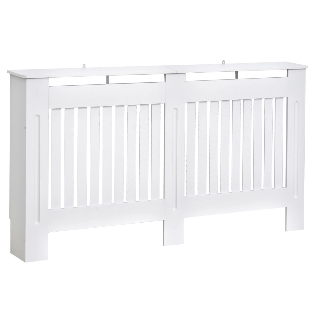 EasyComfort Copritermosifone a Doghe in MDF per Casa e Ufficio, 152x19x81 cm, Bianco