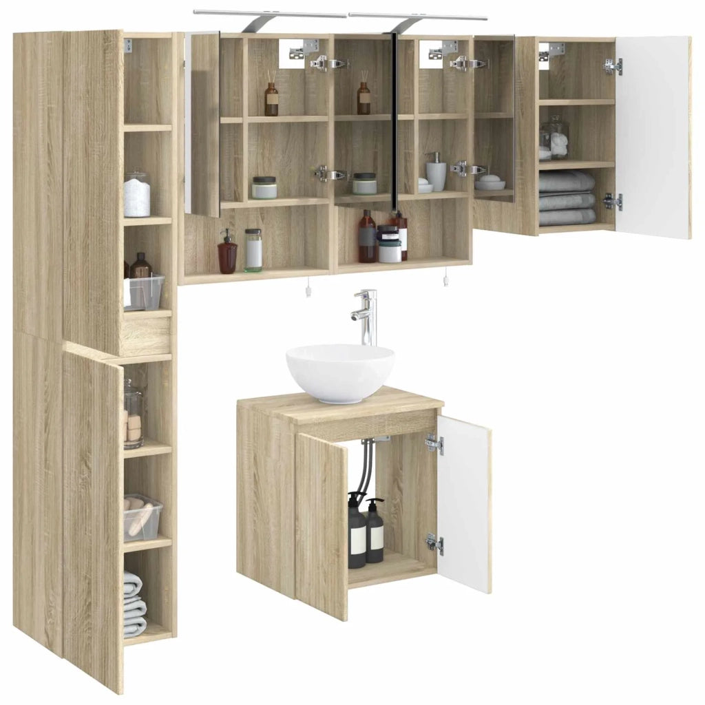 Set di Armadi da Bagno 5 pcs Rovere Sonoma 50 x 14,5 x 70 cm 3407297