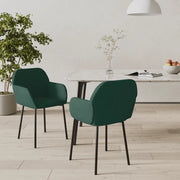 Sedie da Pranzo 2 pz Verde Scuro in Velluto cod mxl 16908