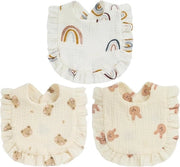 Set di 3 pezzi di cotone per neonati con disegno di succhiamento per neonati (6-9 mesi)