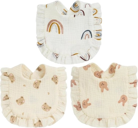 Set di 3 pezzi di cotone per neonati con disegno di succhiamento per neonati (6-9 mesi)