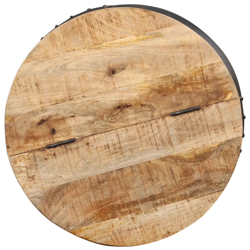 Tavolino da CaffÃ¨ Rotondo 53x43 cm in Legno Massello di Mango cod mxl 78622