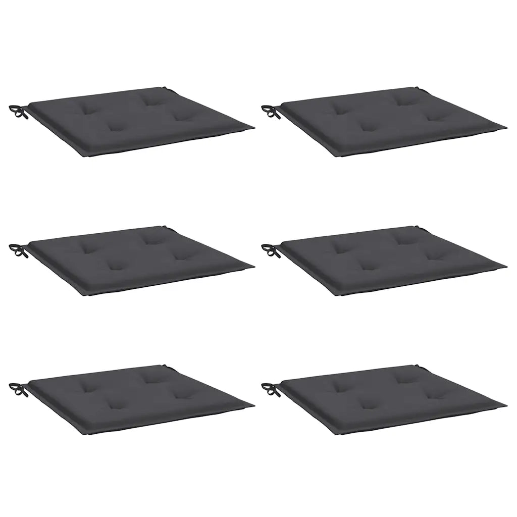 Cuscini per Sedia 6 pz Antracite 40x40x4 cm in Tessuto Oxford