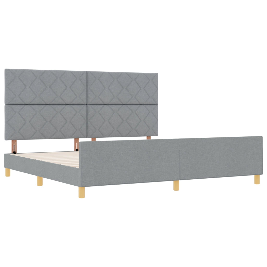 Struttura Letto in Tessuto Grigio Chiaro 200x200 cm