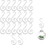 20 x Balze di Natale a forma di gancio - Balze di Natale a forma di gancio argentate - Decorazioni per albero di Natale - Set di decorazioni per albero di Natale (50x 25mm)