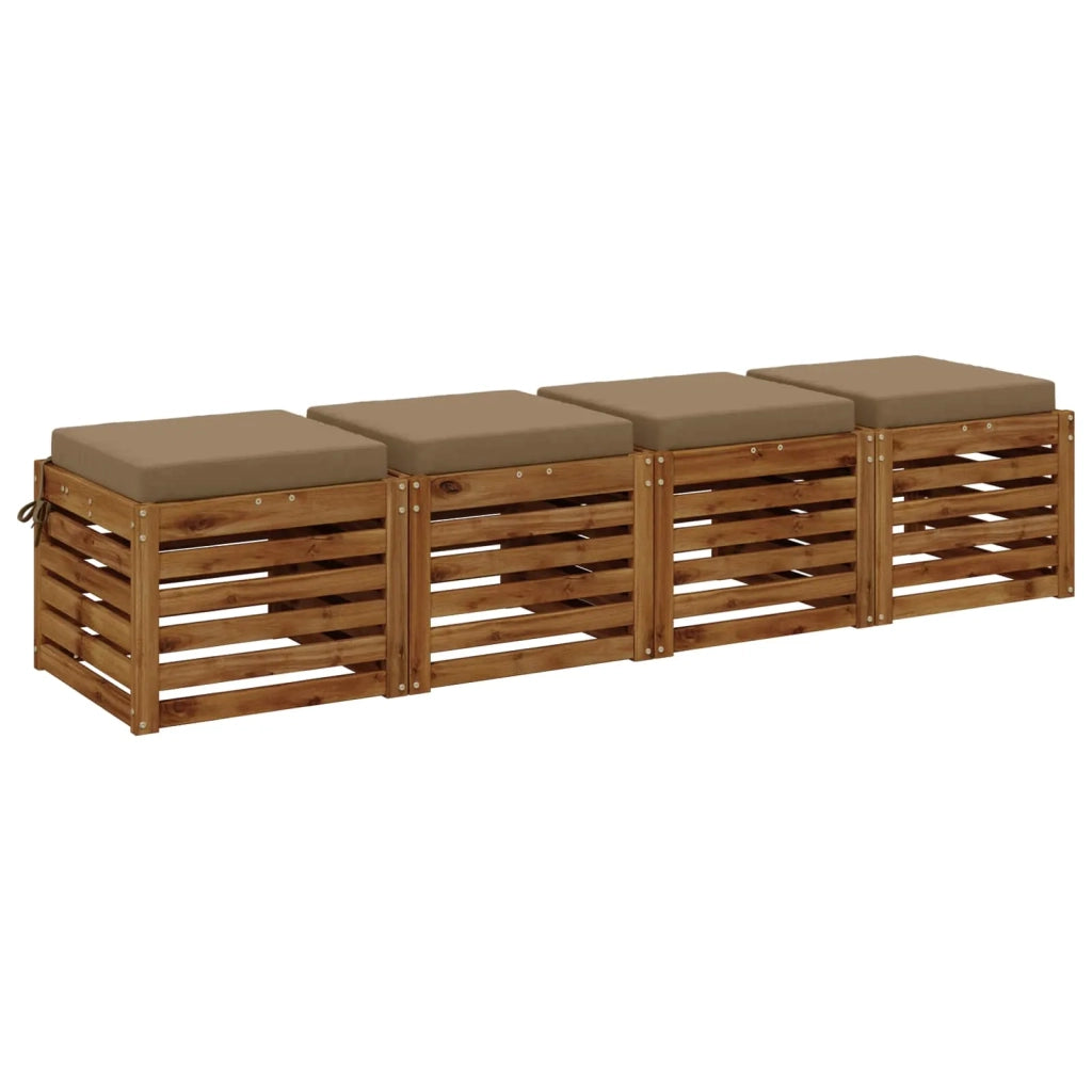 Cuscini per Sedia in 4 Pezzi SOEST 4 pz 100% Poliestere Tortora 944582