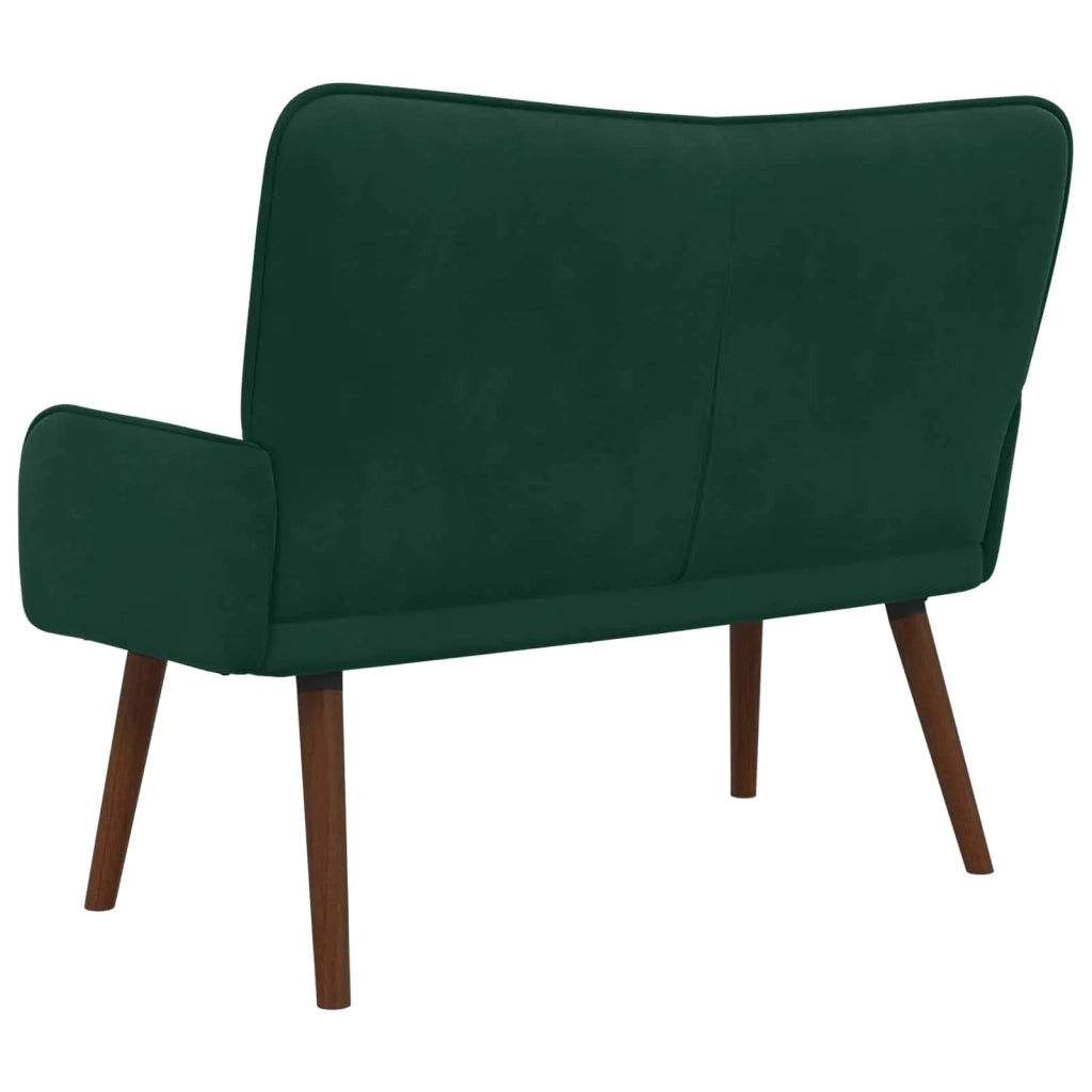 Sofa a Due Posti Verde Scuro 115 x 61 x 87 cm Velluto