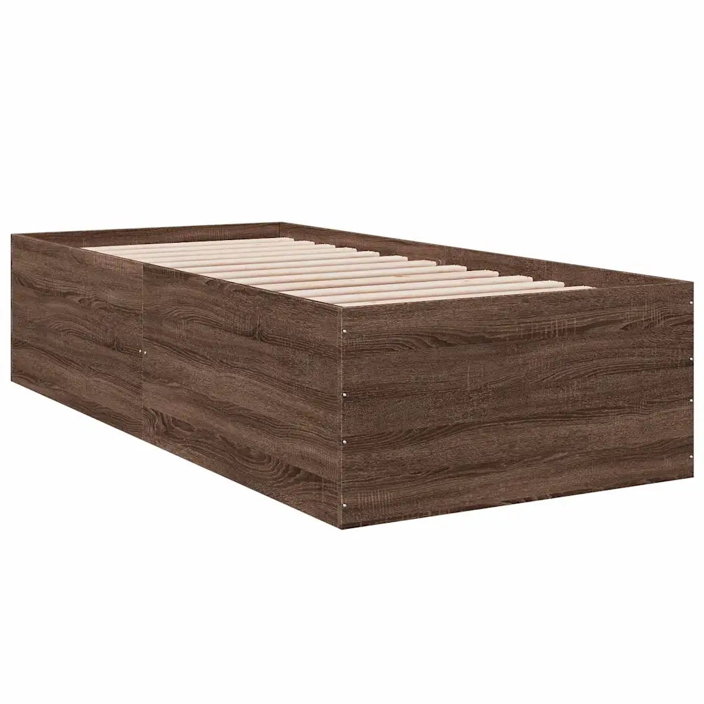 Giroletto-Struttura Letto Rovere Marrone 90x200 cm in Legno Multistrato 202433