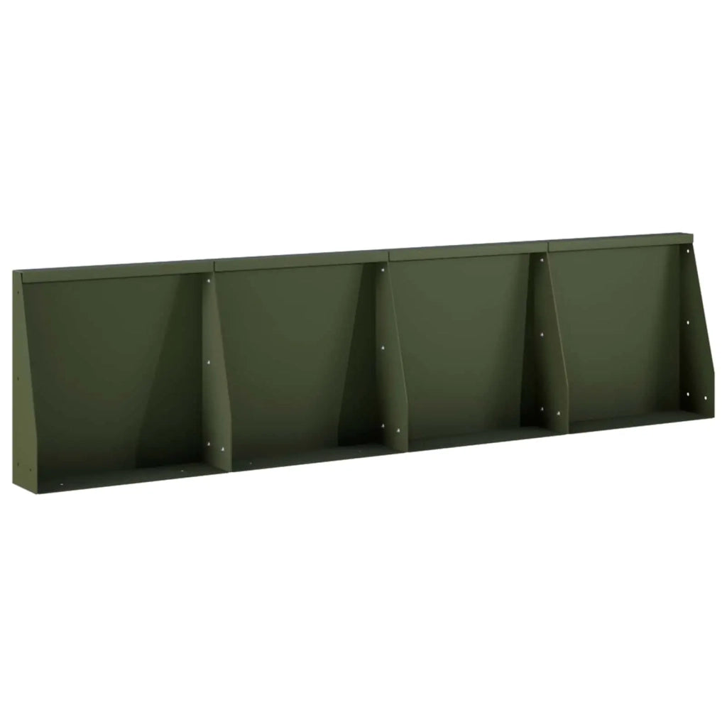 Muro di contenimento 4 pz 40 x 12 x 30 cm Acciaio Verde Oliva 3449054