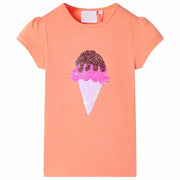 Maglietta da Bambina Arancione Neon 128cod mxl 109434