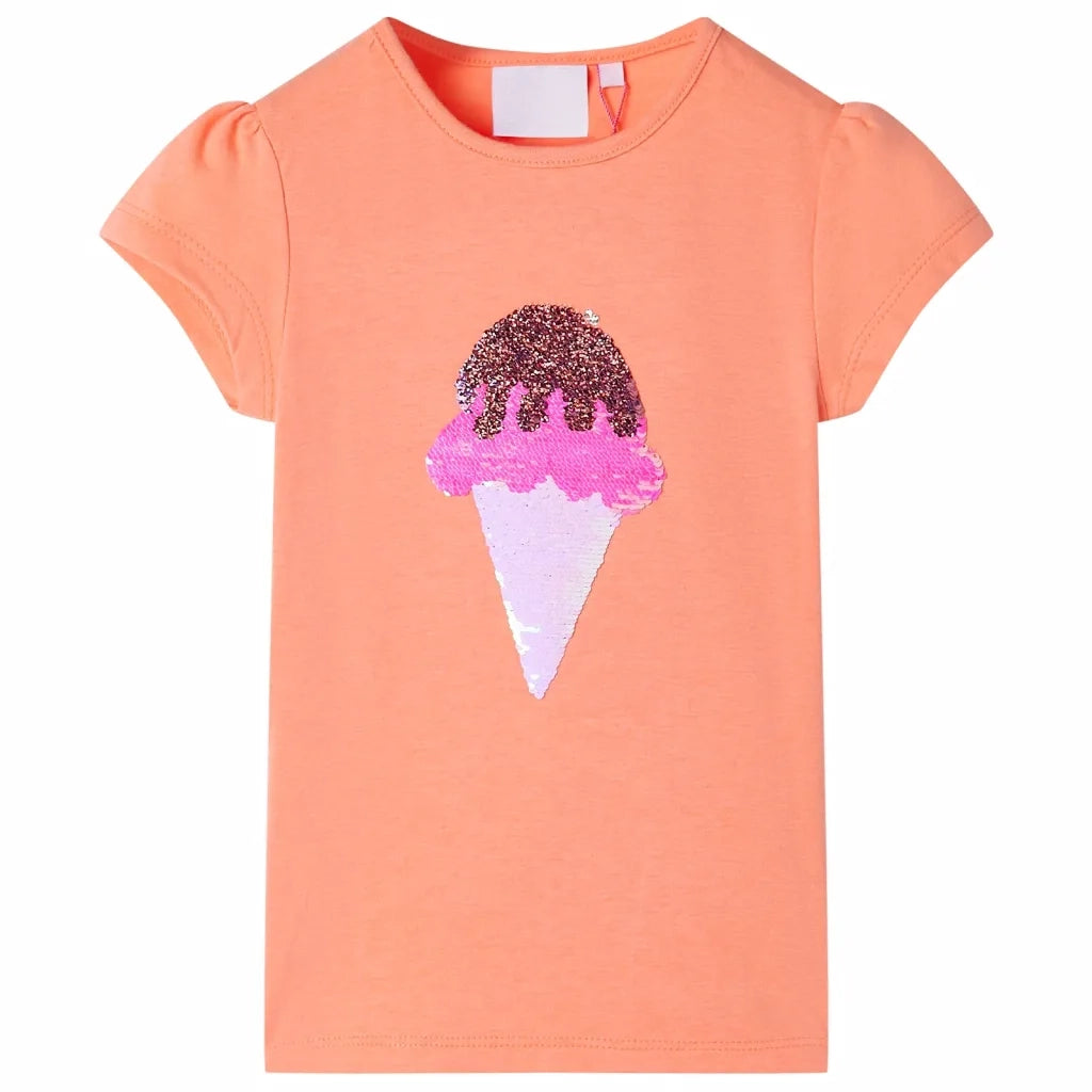 Maglietta da Bambina Arancione Neon 128cod mxl 109434
