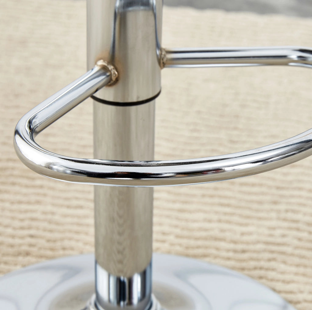 Set da bar con tavolo in vetro Ø89 cm e 2 sgabelli