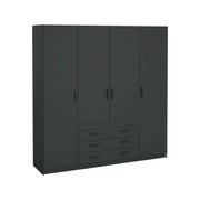 Guardaroba grande Epipola, Mobile camera da letto, Cabina armadio portabiti, Armadio appendiabiti, 196x50 h200 cm, Grigio