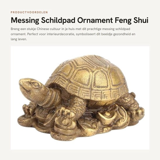 Decorazione per Interno - Figura di Tartaruga - Metallo - Decorazione Feng Shui - 5 cm di Lunghezza