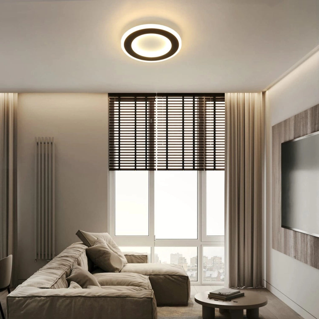 ZMH Lampada da soffitto a LED in bianco e nero da 24 cm per soggiorno e corridoio