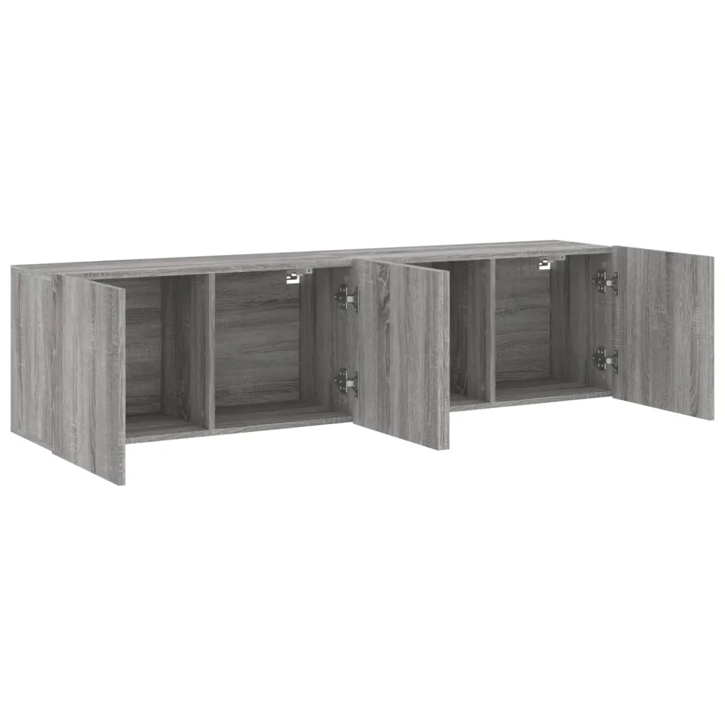 Mobili TV a Parete 2pz-Set di 2 Credenza per TV sospesa Grigio Sonoma 80x30x41 cm