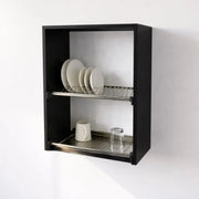Pensile Scolapiatti H 72X L 60X P 33 Completo Di Scolapiatti In Acciaio Inox. Spedizione In Kit In Colore Nero
