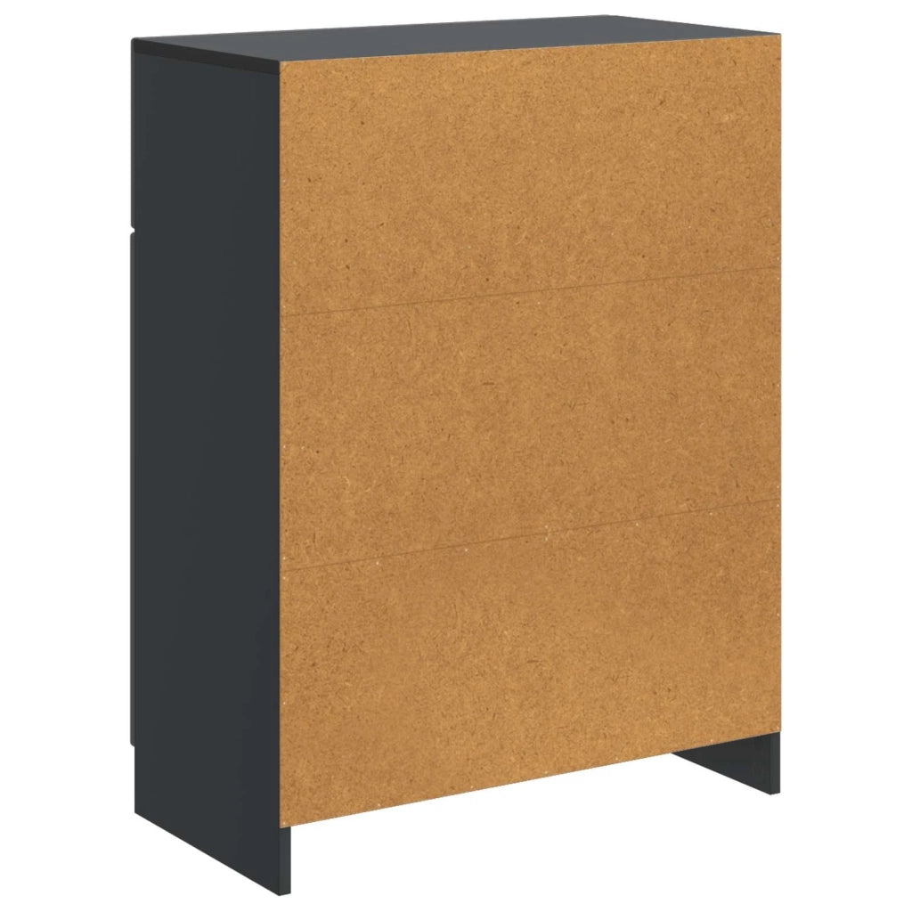 Credenza | Madia | Buffet da pranzo | Armadio da pranzo Nero 66 x 34,5 x 87 cm Legno ingegnerizzato