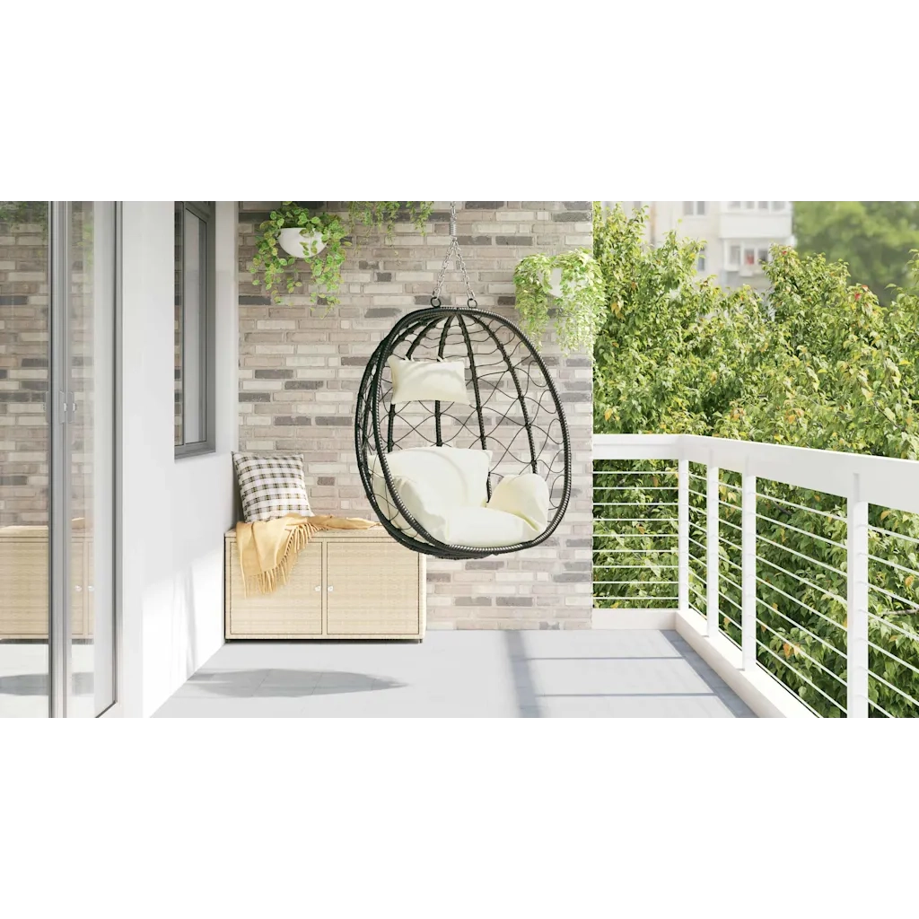 Sedia uovo sospesa Bianco crema 91,5 x 54,5 x 107 cm polyrattan CFW5489574