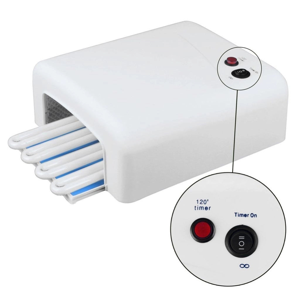 Trade Shop - Lampada Uv Ricostruzione Unghie Gel Fornetto 36w Led 4 Bulbi Con Accessori Nail -