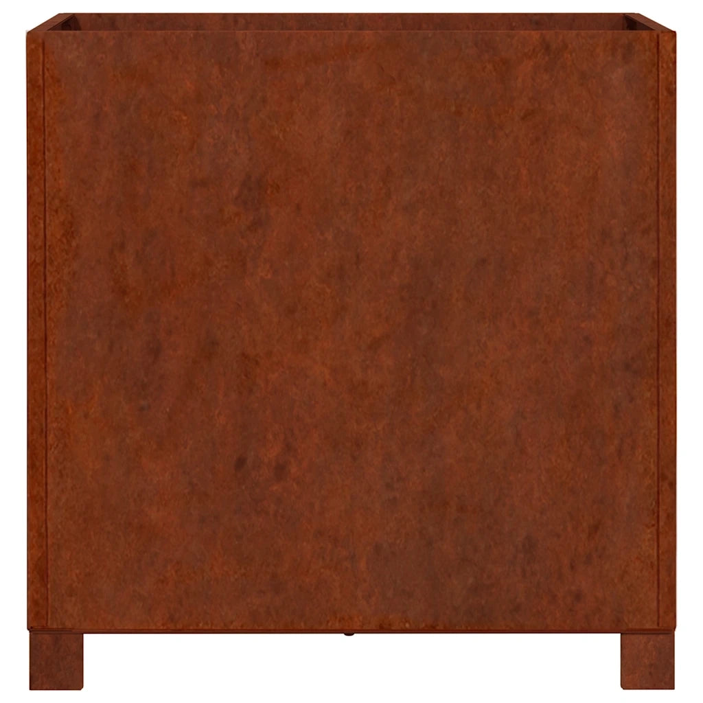 Fioriere con Gambe 2pz Ruggine 49x47x50 cm Acciaio Corten
