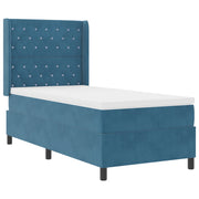 Letto Box Spring con Materasso Blu Scuro 90x200 cm Velluto
