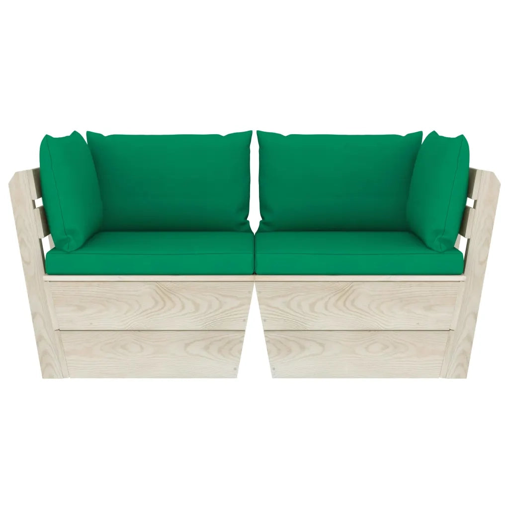 Divano da Giardino a 2 Posti su Pallet con Cuscini Legno Abete cod mxl 42340