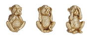 Set 3 Scimmietta Sciammia in Resina non Vedo Sento Parlo Oro 14,5 cm