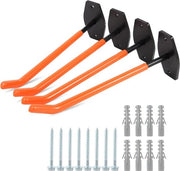 Set di 4 sostegni per pneumatici e ripiani per attrezzi da parete - 26 cm - Duraturo - Grucce per garage - Organizzazione garage - Sostegni pneumatici - Scale