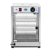 Vetrina riscaldata (850 watt temperatura di riscaldamento 0-85°C dimensioni espositiva 29 x 30 x 3 cm vaschetta raccogli gocce distanza tra i livelli 11 cm) 14_0004355