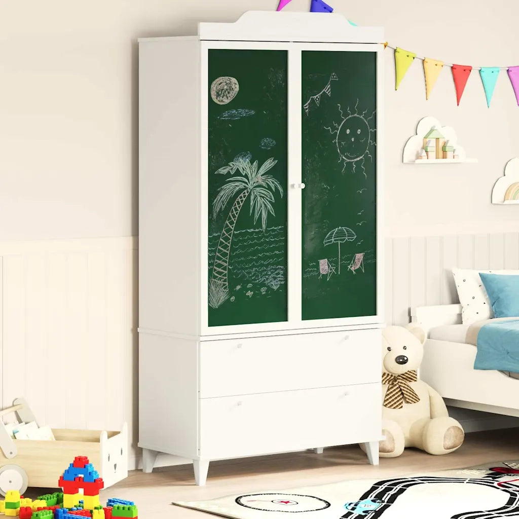 Armadio con Lavagna con cassetto ROROS Bianco 90 x 45 x 180 cm 42003036