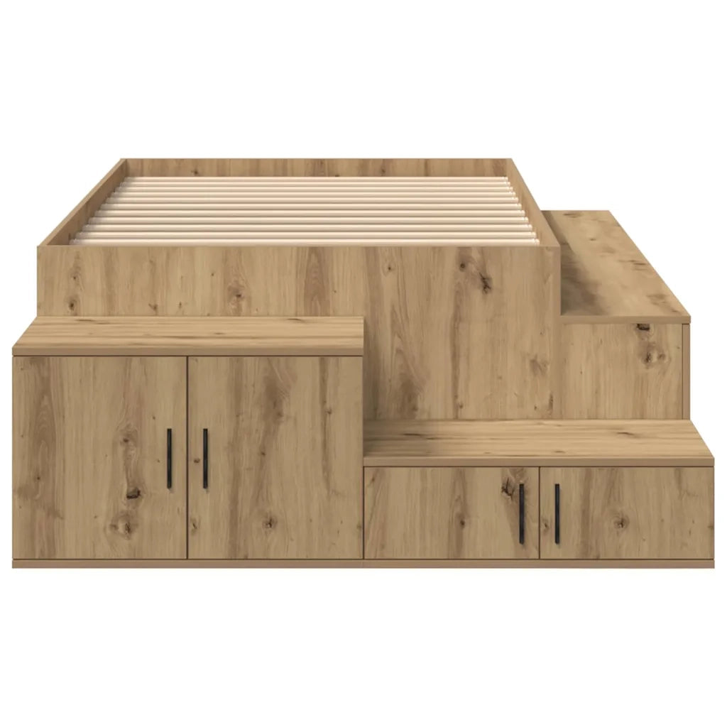 Struttura letto con contenitore Rovere artigianale 80 cm 3335580