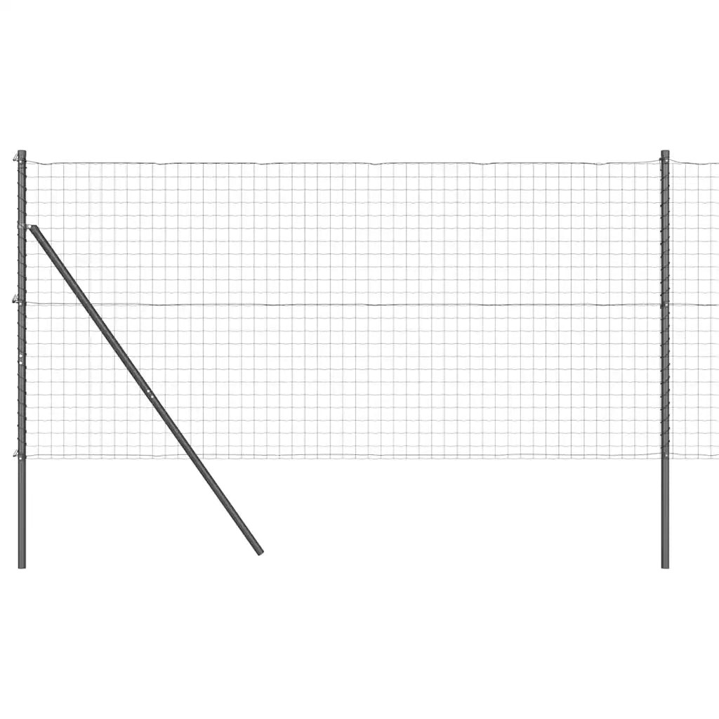 Recinzione con Posto Grigio 1 x 25 m Acciaio e PVC